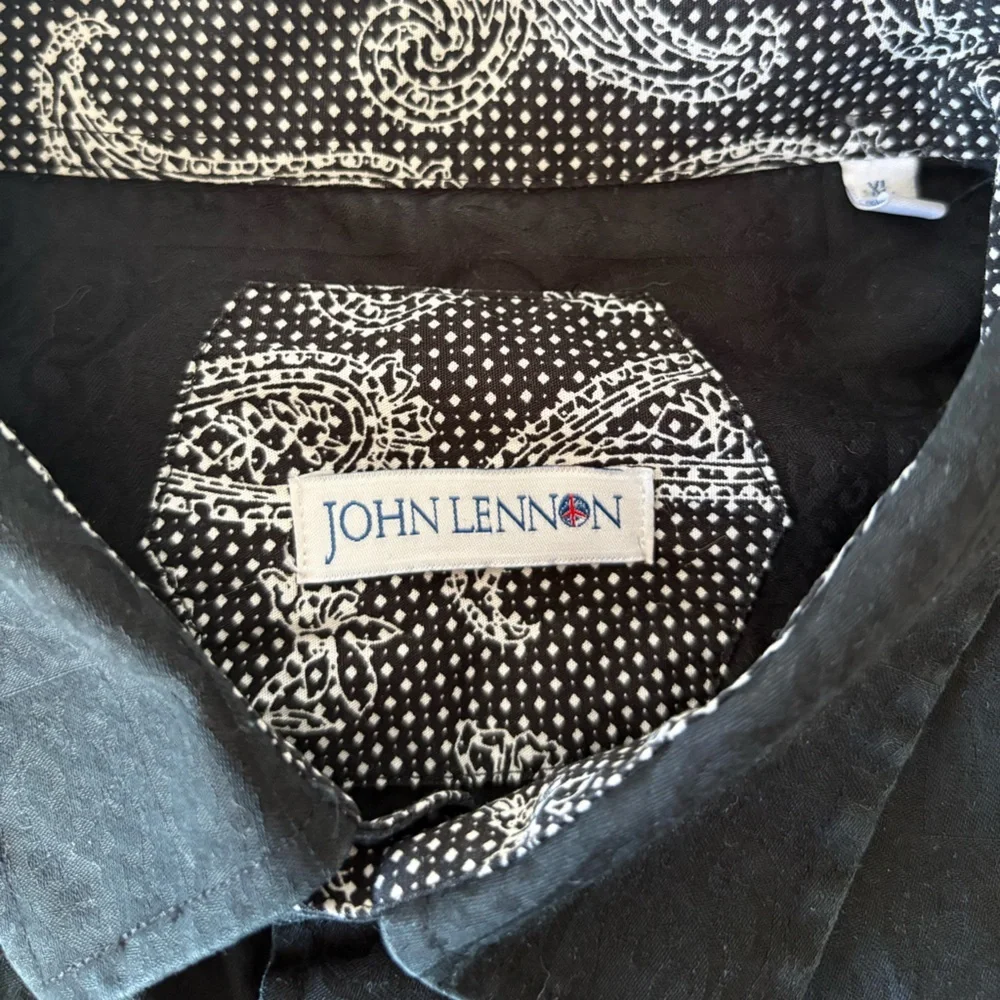 John Lennon Black Long Sleeve Dress Shirt – Size XL | Button-Down - Picture 7 of 10